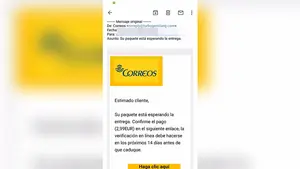 Alertan en Navarra de un falso mensaje de Correos que persigue estafar los datos bancarios del que lo recibe