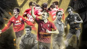 Cinco leyendas del osasunismo protagonizan el cartel oficial del partido del centenario ante el Athletic