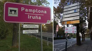 Pamplona sufre el 'hackeo' de varias señales viarias que denuncian que es una "ciudad insostenible"