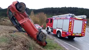 Se queda en susto: un conductor sale ileso de un fuerte accidente entre Sarriguren y Aranguren
