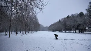 La nieve llega a Pamplona: diez centímetros de espesor durante el fin de semana