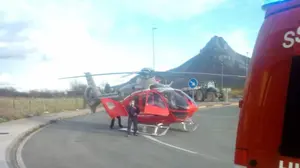 Herido grave en un accidente laboral en Arbizu: trasladado en helicóptero a Bilbao por importantes quemaduras