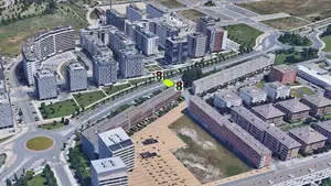 El Ayuntamiento de Pamplona coloca un nuevo paso de peatones con semáforo para conectar dos barrios