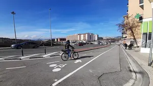 El PSN se queja sobre la seguridad peatonal y ciclista en el nuevo carril bici que une la Rochapea y Buztintxuri
