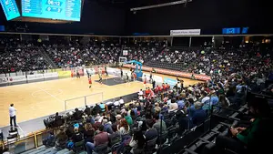 El gran espectáculo del baloncesto foral en el pabellón Navarra Arena: las mejores imágenes