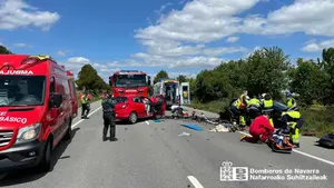 Fallece un joven de 22 años de Pamplona en un choque frontal en Olite
