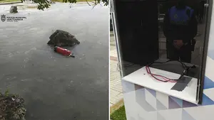 Vandalismo en Pamplona: destrozan un desfibrilador y vacían un extintor en Yamaguchi