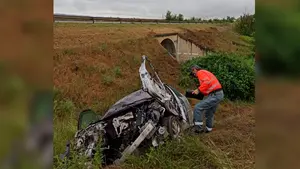 Brutal accidente en Viana: un herido grave tras salirse de la vía en la NA-143