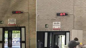 Pinchazo a casi 30 ºC: quejas por el calor en el mayor punto de vacunación de Navarra