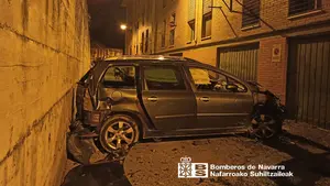 Dos heridos en Sangüesa tras un aparatoso accidente que acaba con la conductora detenida