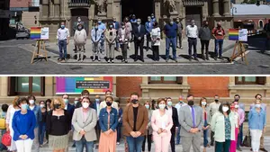 El arcoíris tiñe las instituciones navarras con motivo del Día del Orgullo LGTBIQ+