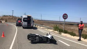 Accidente en Corella: trasladado grave al hospital un motorista tras salirse de la vía