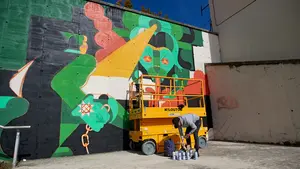 Una Pamplona apocalíptica: el mural que recrea la ciudad del futuro