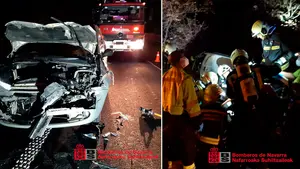 Cuatro personas heridas en un accidente múltiple en la autopista de Navarra