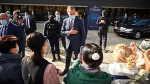 Pamplona recibe a Felipe VI en Baluarte con banderas de España y gritos de 'viva el rey'