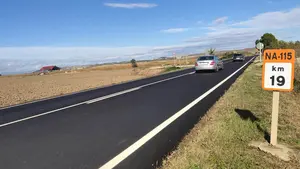 Peralta estrena 'nueva' carretera tras renovar la calzada de la N-115