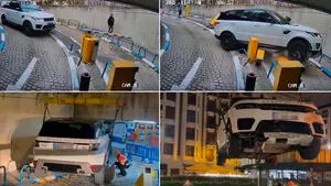 Así se 'estampó' y recuperó un coche accidentado en el parking de la Plaza de Toros