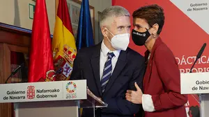 Marlaska defiende en Pamplona las unidades didácticas sobre el terrorismo mientras acerca presos etarras