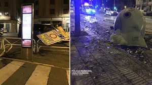Dos aparatosos choques en Pamplona se saldan con cuantiosos daños materiales