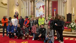 La expedición Cluster SOS Ucrania visita a San Fermín antes de salir de Pamplona
