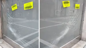 Ataque vandálico en la sede de Cáritas en Pamplona: rompen las cristaleras