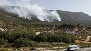 Nuevas complicaciones: un incendio originado en Yesa obliga a cortar la Autovía del Pirineo