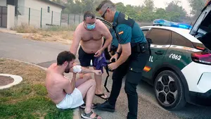 Atienden a joven que perdía abundante sangre durante el incendio en Obanos