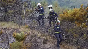 Dos brigadistas heridos mientras trabajaban para extinguir el incendio de Ujué