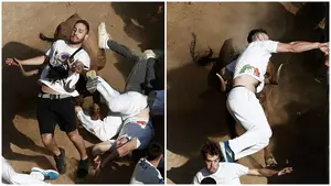 Una vaca escapada y dos mozos embestidos llenan de emoci&oacute;n el ansiado primer Pil&oacute;n de Falces