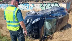 Grave accidente en Caparroso: hospitalizado un hombre de 52 años tras chocar con otro coche