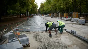 Así avanzan las obras de reurbanización del Bosquecillo de Pamplona
