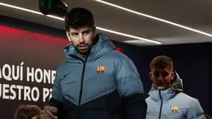 Gerard Piqué, expulsado en su último partido de liga ante Osasuna en El Sadar