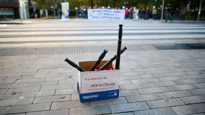 La curiosa performance de los polic&iacute;as forales para pedir la dimisi&oacute;n de Chivite