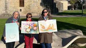 Rosa, Pilar y María, las tres navarras que compiten por la mejor acuarela del mundo