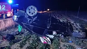 Herido en Navarra tras sufrir un accidente y dar una vuelta de campana con su coche