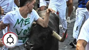 Encierro de San Fermín del 7 de julio en Pamplona: La Palmosilla, toros rápidos y nobles