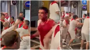 VÍDEO | La escena más salvaje y vergonzosa de San Fermín: brutal pelea a puñetazos y botellazos