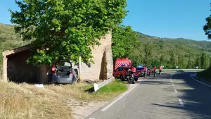 Muere un hombre en un accidente de tráfico en Armañanzas tras salirse de la carretera y chocar