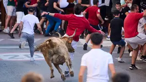 Sustos, buen ambiente y embestidas en las vacas de Mutilva: todas las fotos del encierro