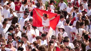 La alegría del cohete de Santa Ana en Tudela en imágenes: la fiesta triunfa por todo lo alto