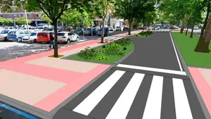 La calle de Pamplona que se va a convertir en un paseo verde de jardines de lluvia