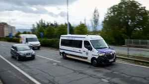Dos ciclistas heridos y trasladados tras chocar entre ellos cerca de Pamplona