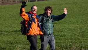 La suerte de los peregrinos que les acompaña el sol en la segunda Javierada: las bonitas fotos