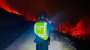 Desalojadas dos personas durante la noche por un incendio forestal "de grandes dimensiones" en Navarra