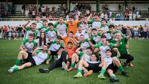 Oberena celebra su 'Chupinazo' en Pamplona con el ascenso a Tercera división: las mejores imágenes