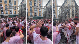 'Pillan' a Lamine Yamal en el Chupinazo de San Fermín: el vídeo de TikTok que se ha vuelto viral