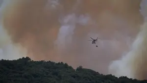 Mejoras en el gran incendio que ha afectado a una zona de Navarra pero continúan los bomberos