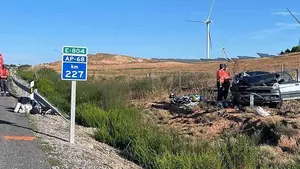 Grave accidente de tráfico en Navarra: una niña de 2 años y su familia vuelcan en la autopista