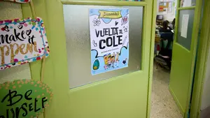 Dos colegios de Pamplona transformarán sus patios con zonas de juegos bajo los árboles y toboganes