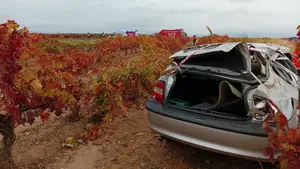 Herida una mujer de 56 años tras volcar con su coche en un pueblo de Navarra